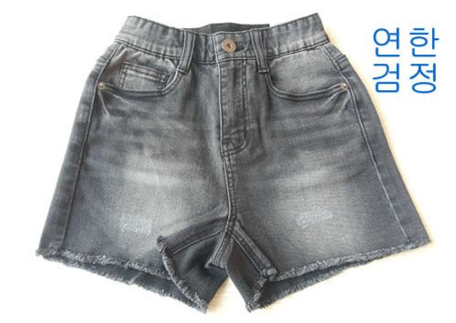 Denim Short Pants #3 / Light Black (데님반바지 3부 연한검정)